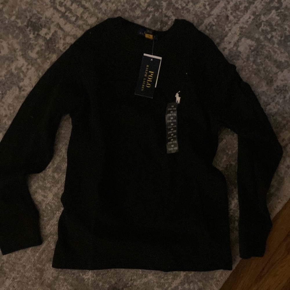 Polo Boys long sleeve tee, size M (10/12), black
